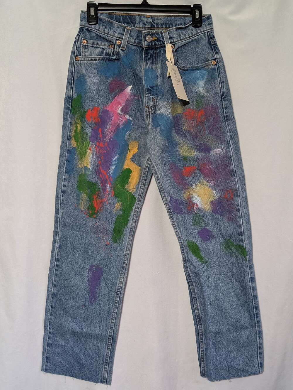 REMADE by Urban Outfitters Paint Splatter Loose Vintage Levis 505 Straight Jeans